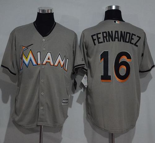 marlins #16 Jose Fernandez Grey New Cool Base Stitched MLB Jersey